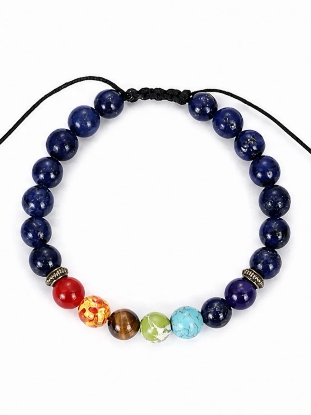 Lapis Lazuli Color Accent Bracelet - Deep Blue Natural Stone Style